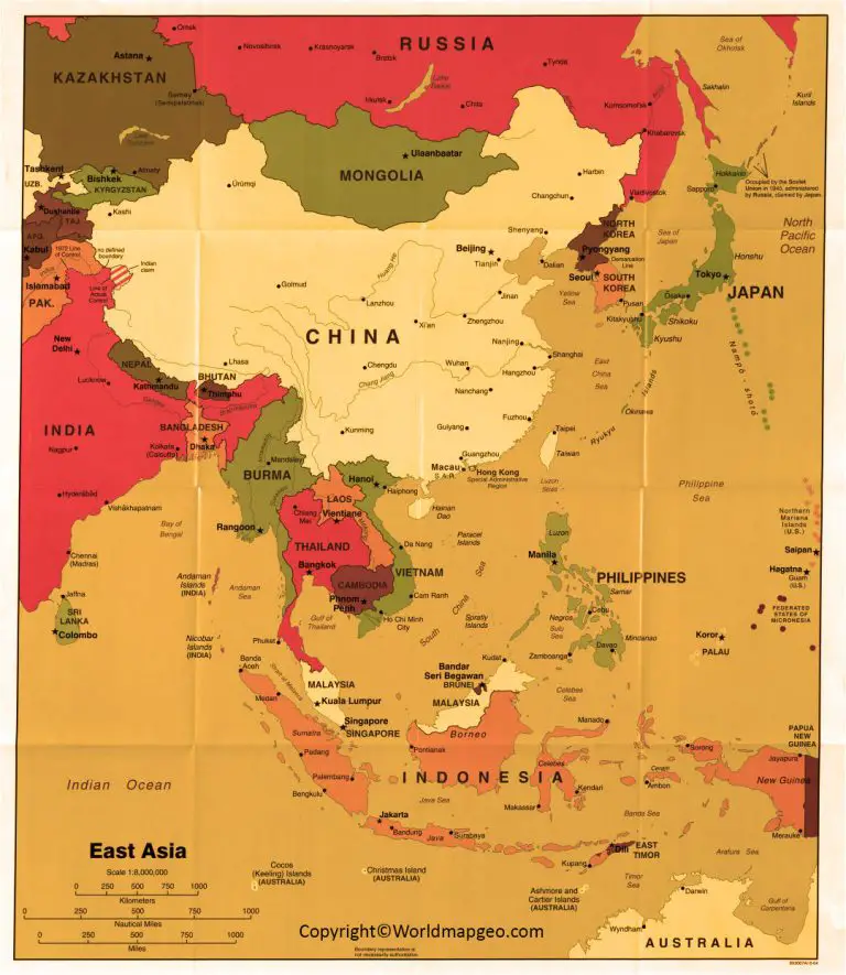 Asia Political Map Mapa Politico De Asia 2564