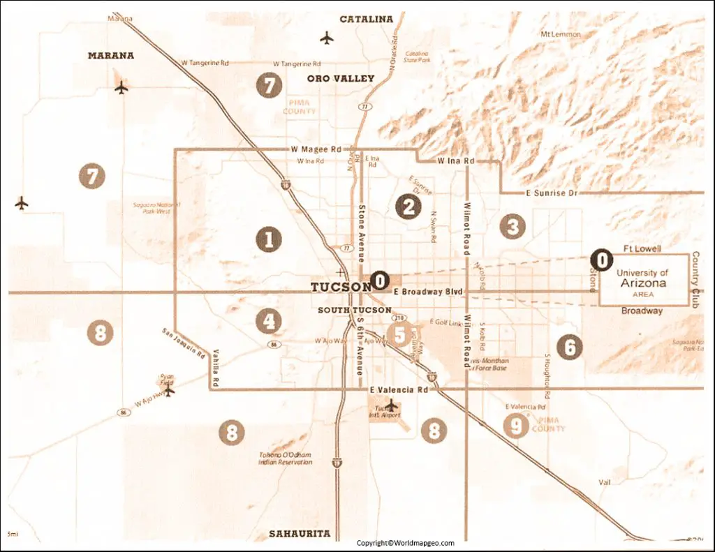 Tucson Zip Code Map Az Tucson Map By Zip Codes Printable 2926