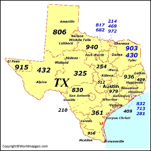 Detailed Zip Code Map Texas