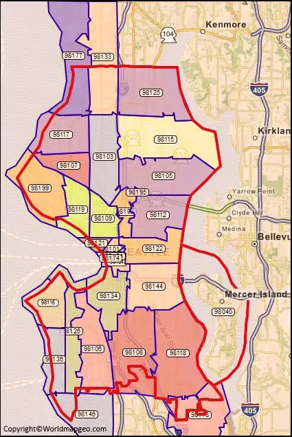 Zip Code Map of Seattle