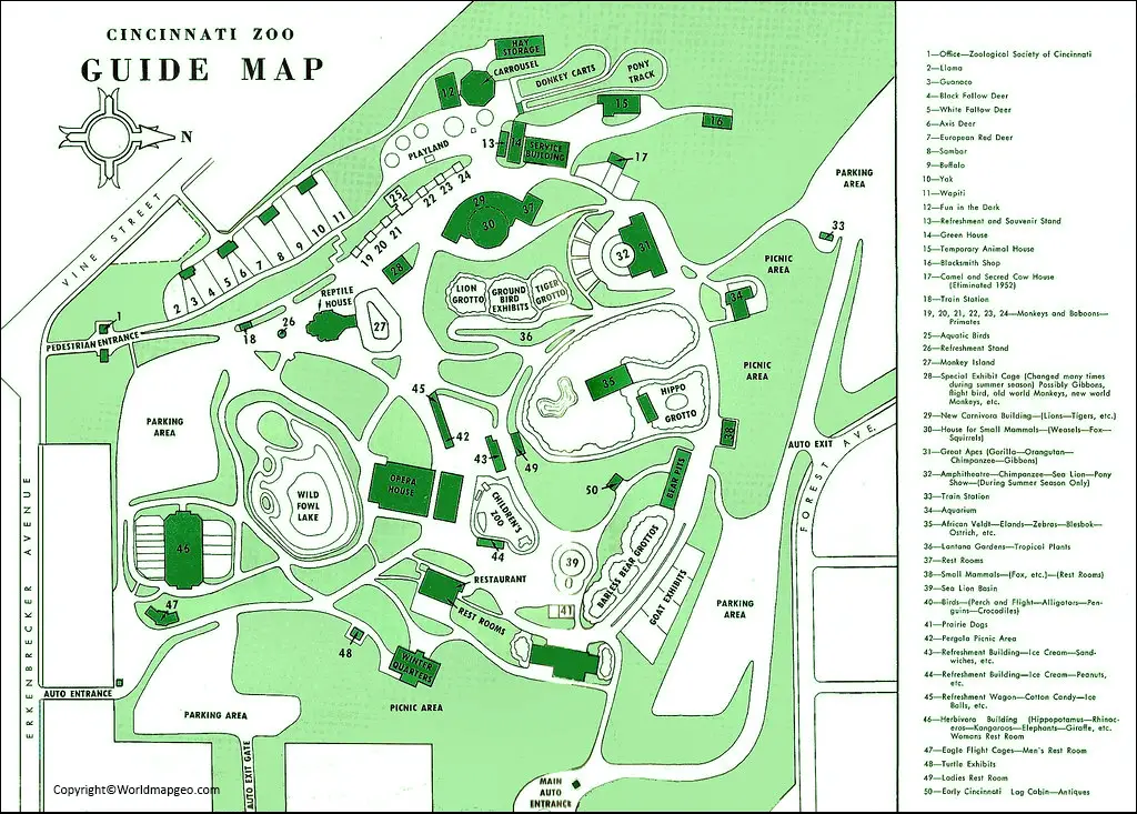 Cincinnati Zoo Parking Map
