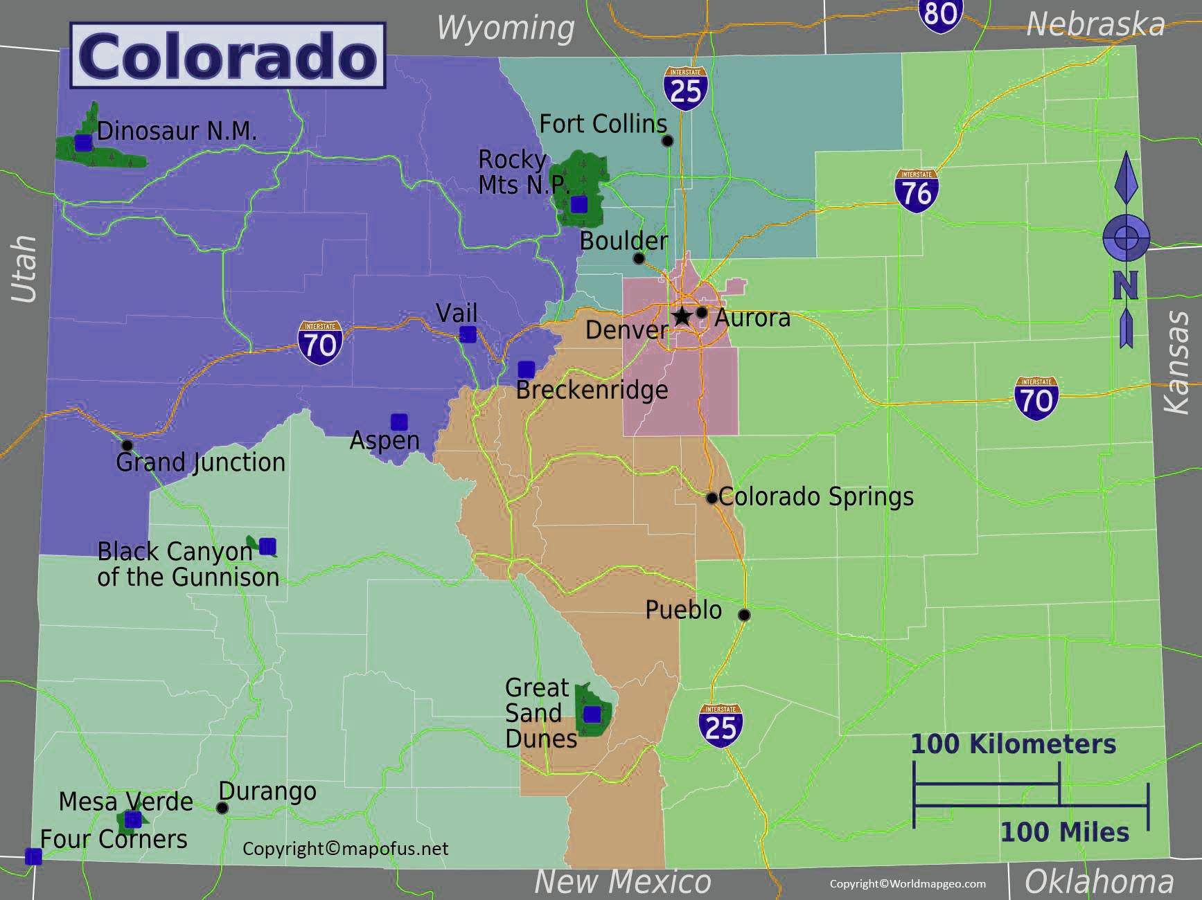 colorado springs Zip Code Map printable