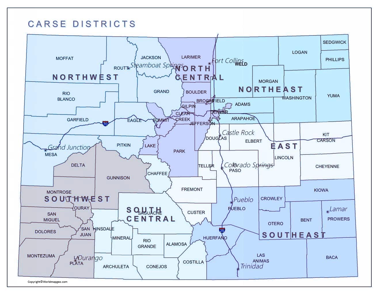 colorado springs Zip Code Map with streets