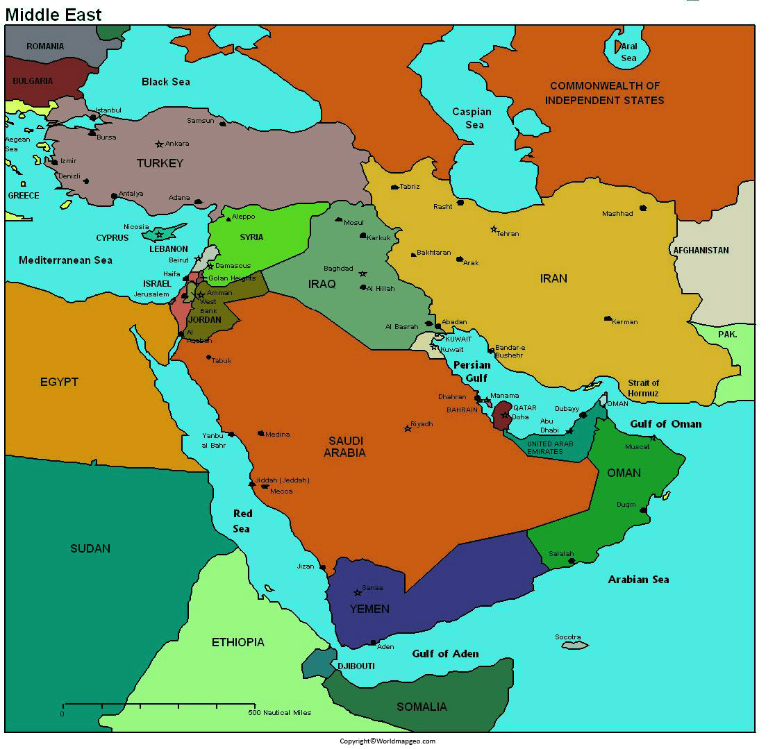 middle east political map