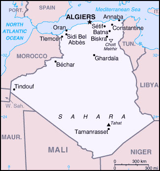 Labeled Algeria Map