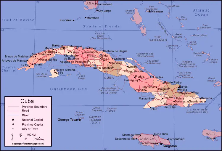 Labeled Cuba Map