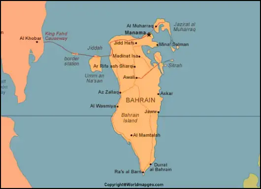 Labeled Bahrain Map