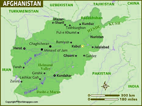 Afghanistan Map With States Labeled