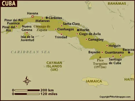 Cuba Map With States Labeled