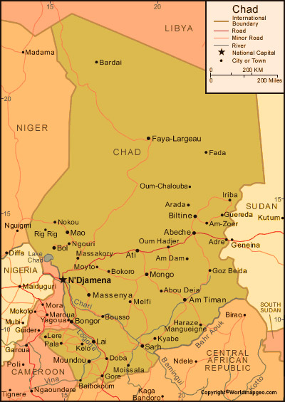 Chad Map With States Labeled