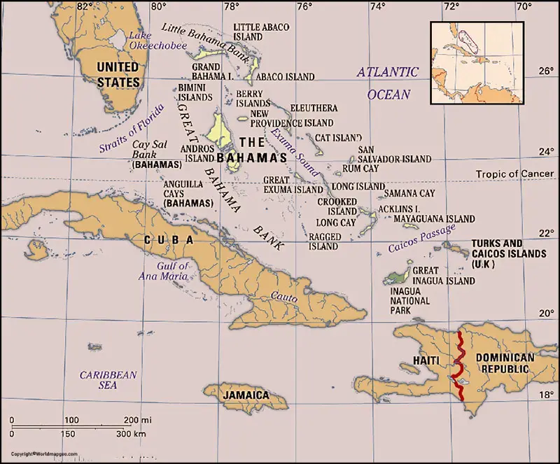 Bahamas Map With States Labeled