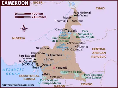 Cameroon Map With States Labeled