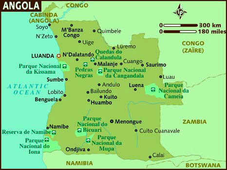 Angola Map With States Labeled