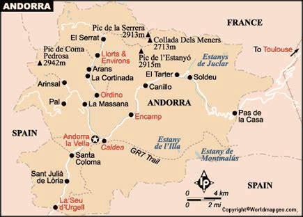 Andorra Map With States Labeled