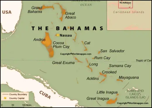 Labeled Bahamas Map