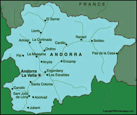Labeled Andorra Map