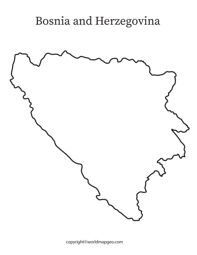 Bosnia and Herzegovina Map With Cities Labeled