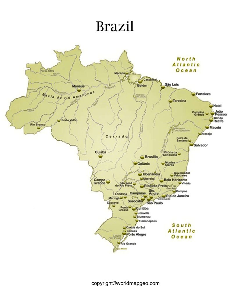 Brazil Map With States Labeled