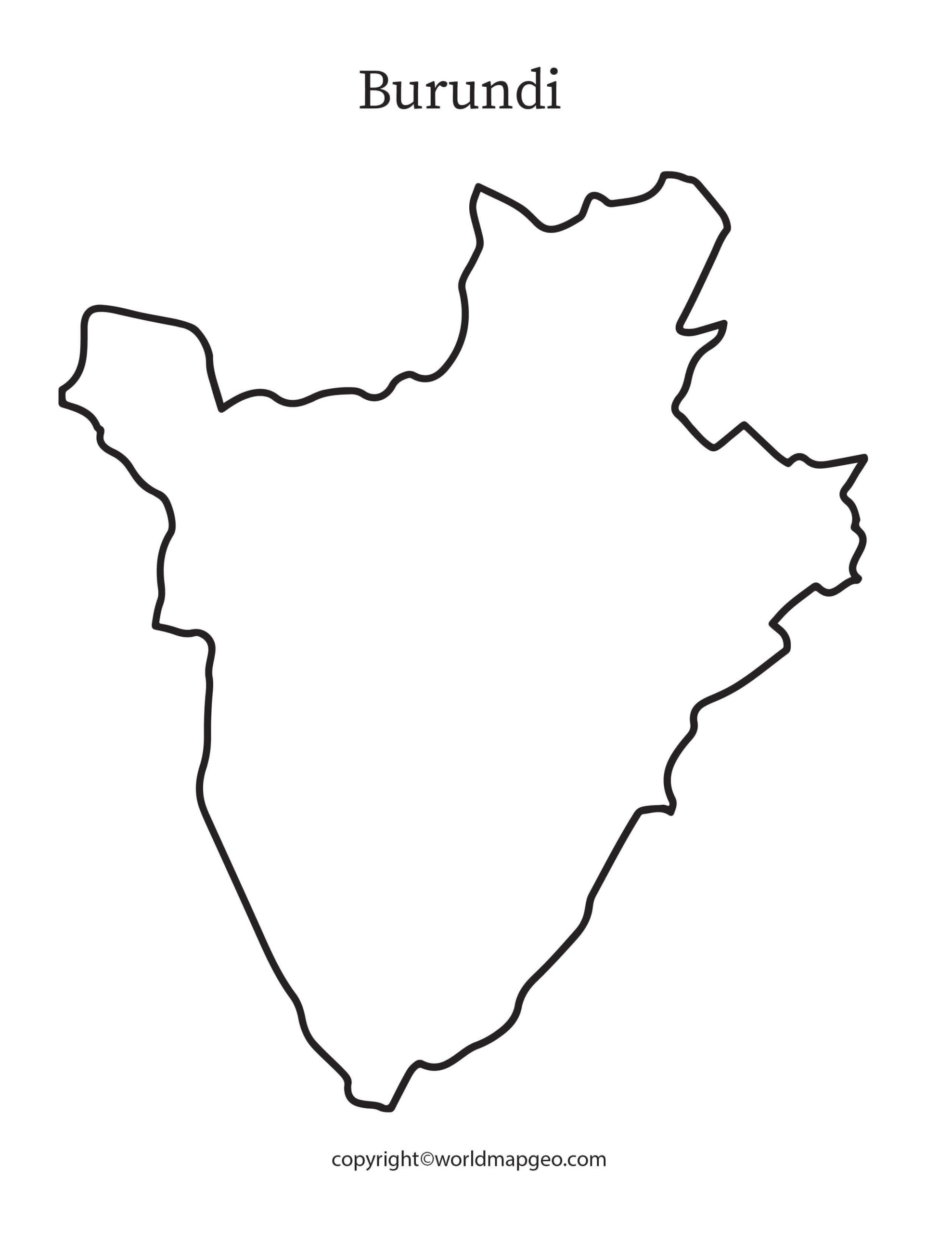 Labeled Burundi Map with States Capital and Cities