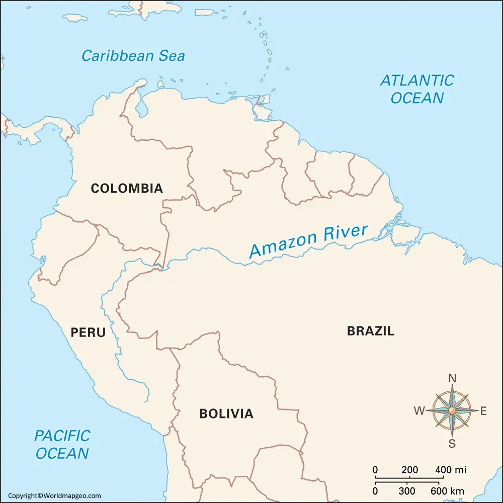 Amazon River on Map