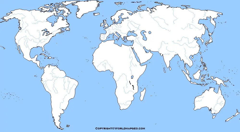 Blank World Map River