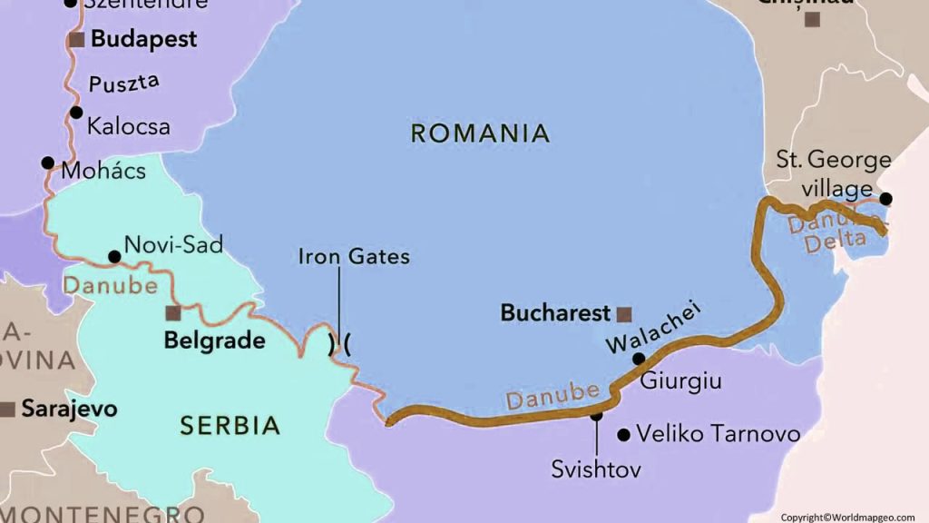 Danube River map 