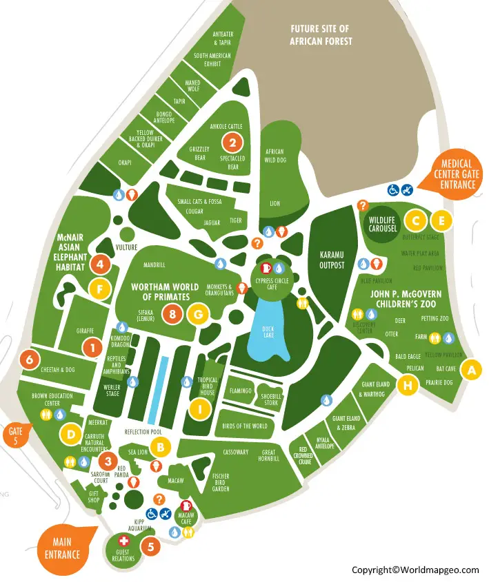 Houston Zoo Map Directions