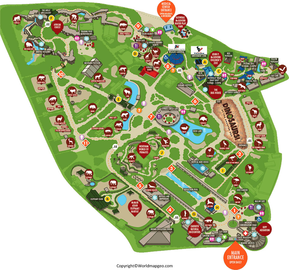 Houston Zoo Map Directions