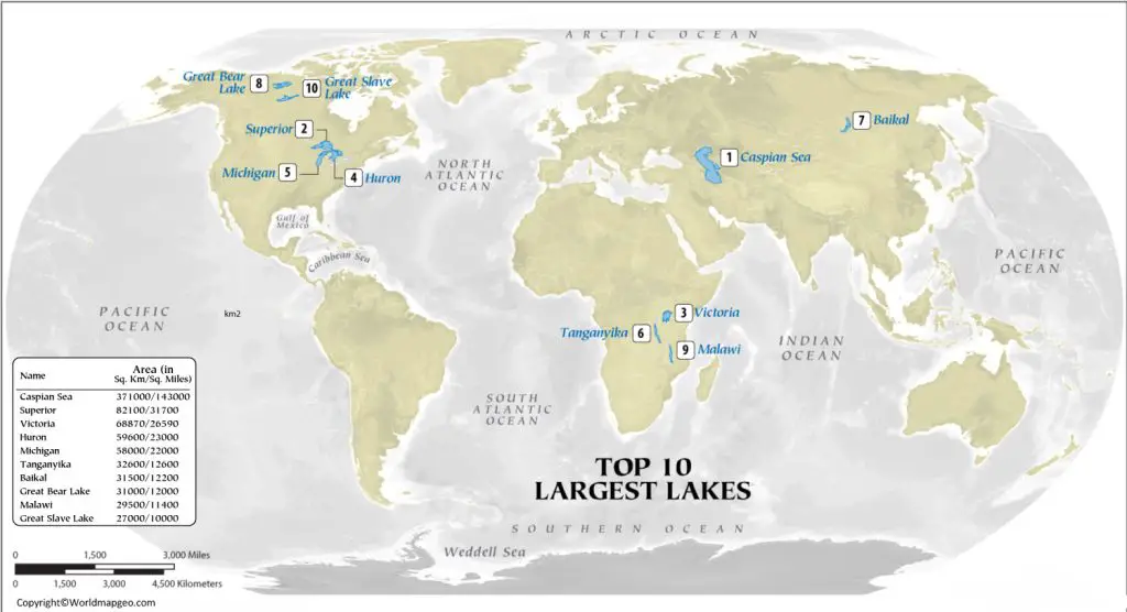 Lakes of The World Map