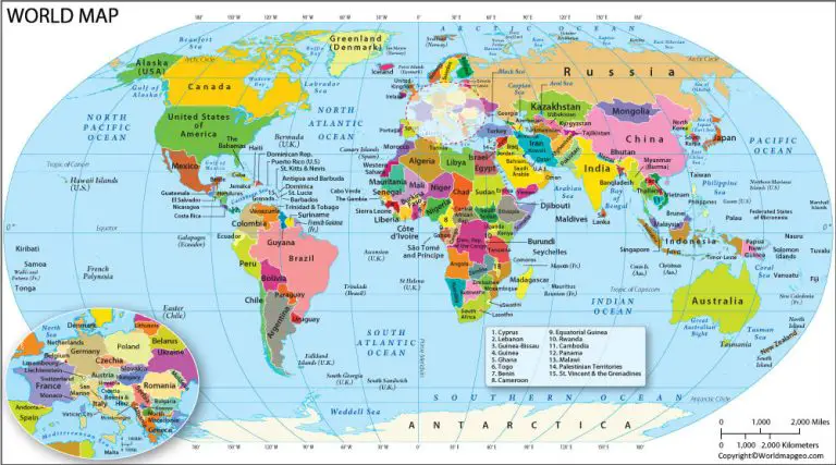 World Map HD Large in Printable High-Resolution PDF