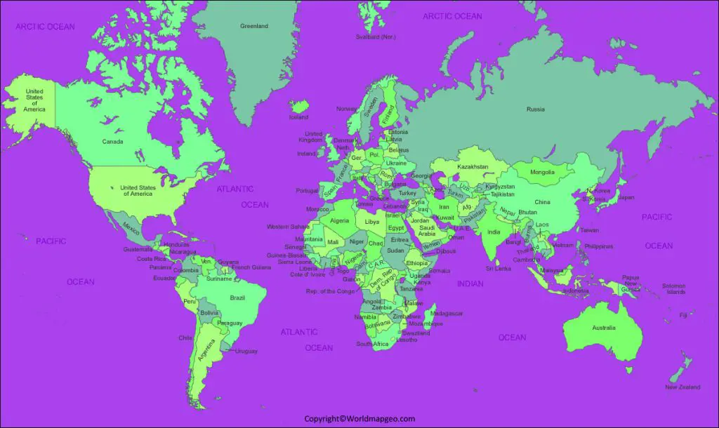 Large World Map Poster