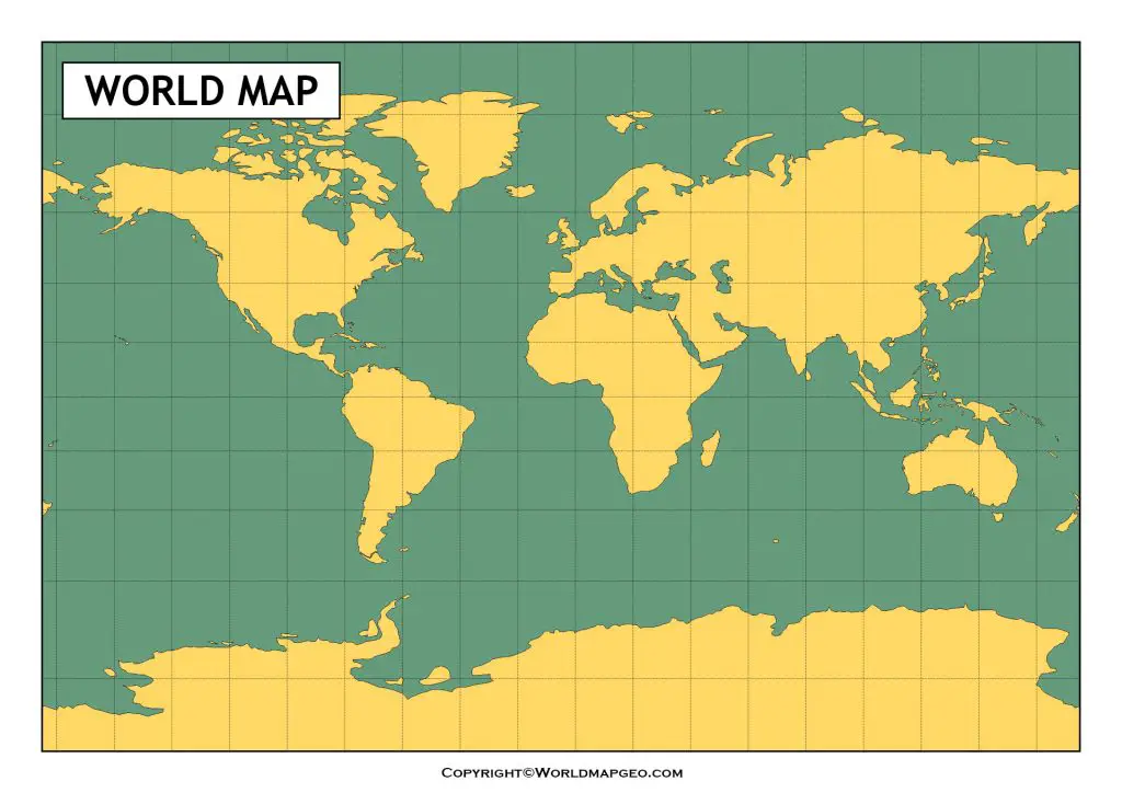 Latitude and Longitude Map of World