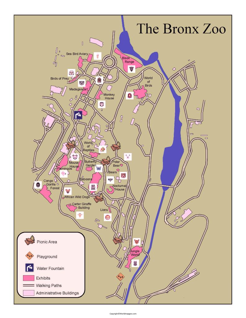 Map of Bronx Zoo