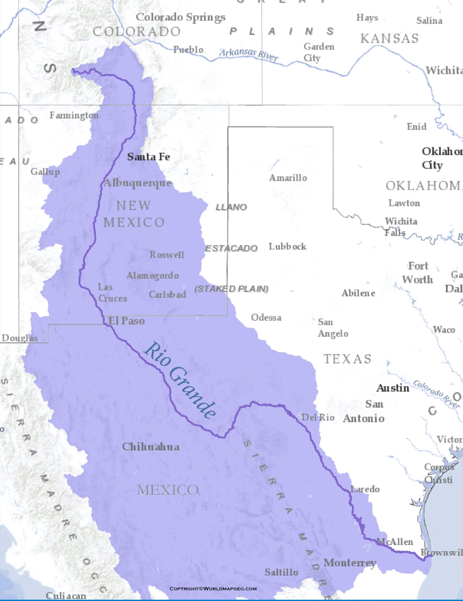 Rio Grande River Map Texas Us Printable Map