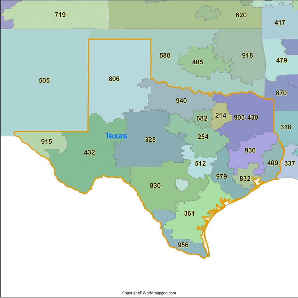 Map of Texas With Zip Codes