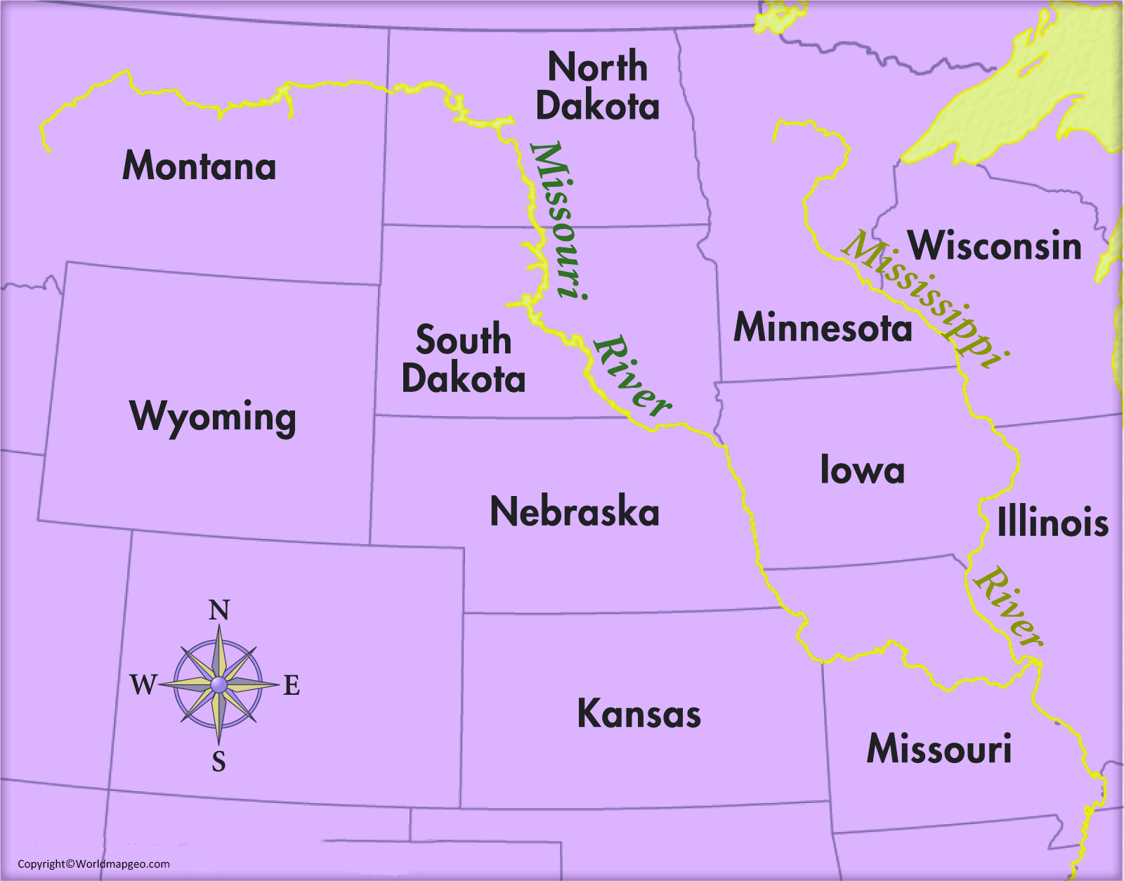 Missouri River Map [Where is Missouri River on a Map]