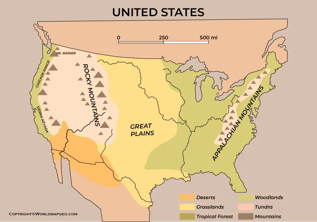 Mountain Ranges Map