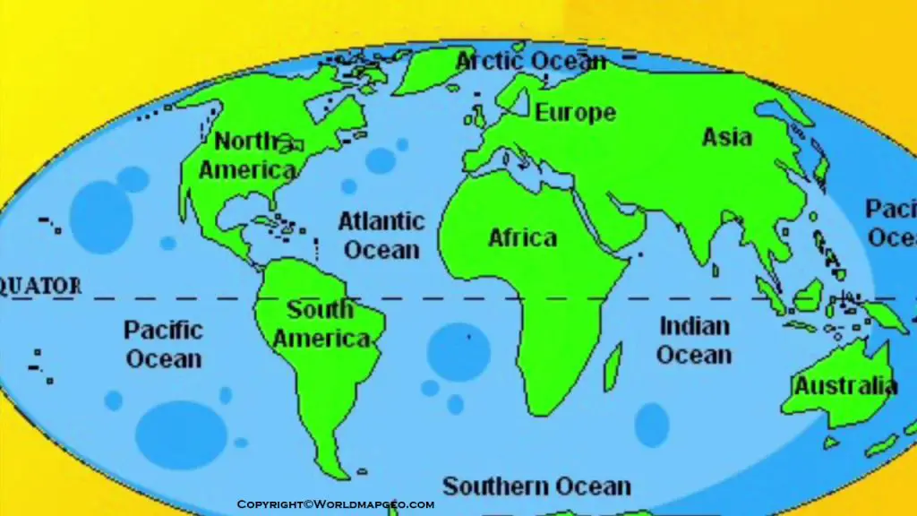 Physical World Continents And Oceans Map