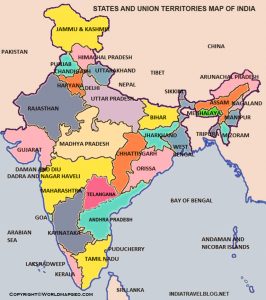 India Political Map [Detailed Political Map of India] in Pdf