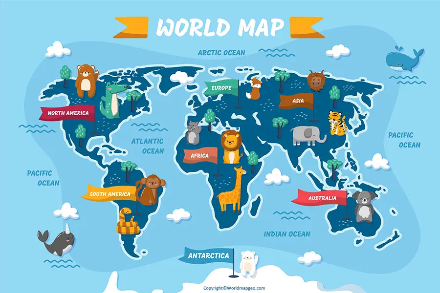 Printable Map World for Kids