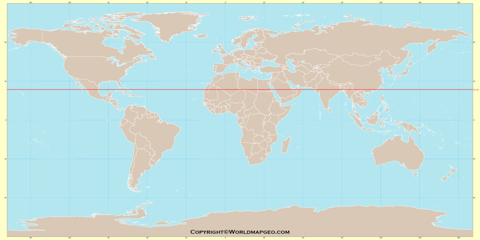 Tropic of Cancer Map with Earth Map in PDF