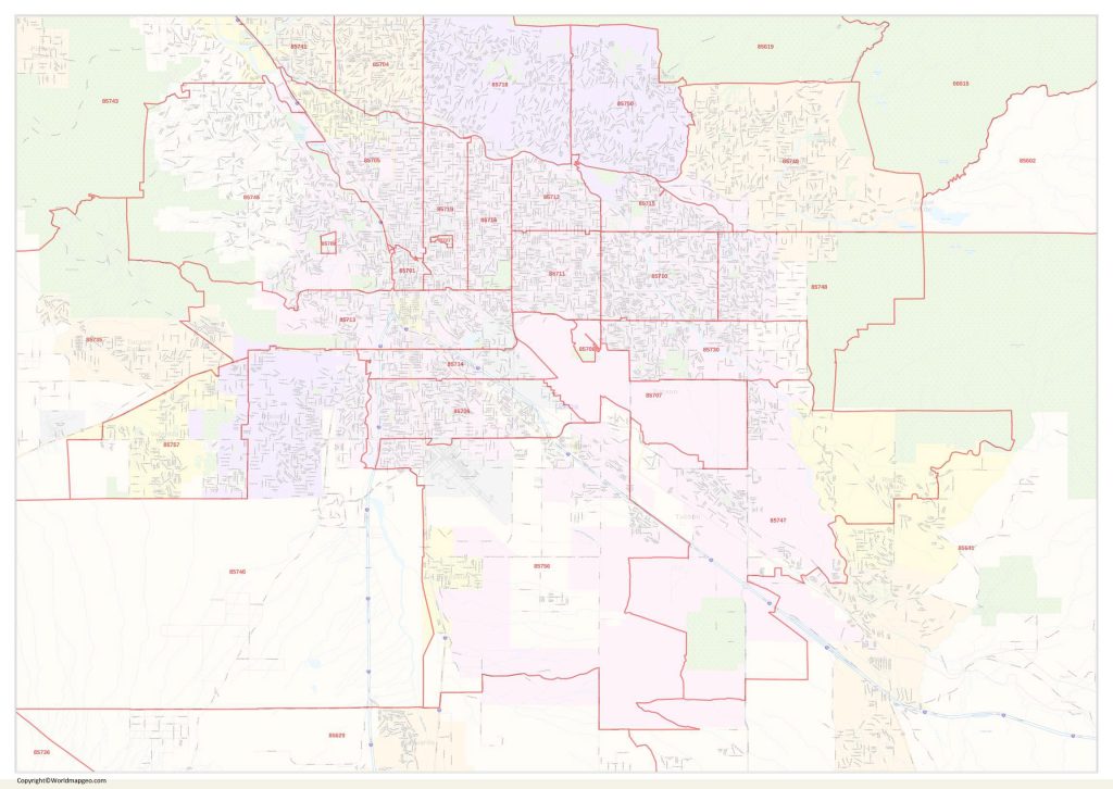 Tucson Map by Zip Code