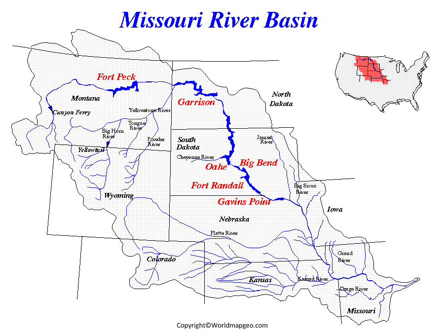 Where is the Missouri River Located on a Map