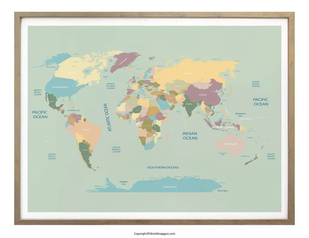 World Map Vintage Poster