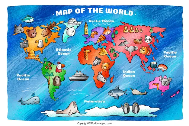 World Map for Kids