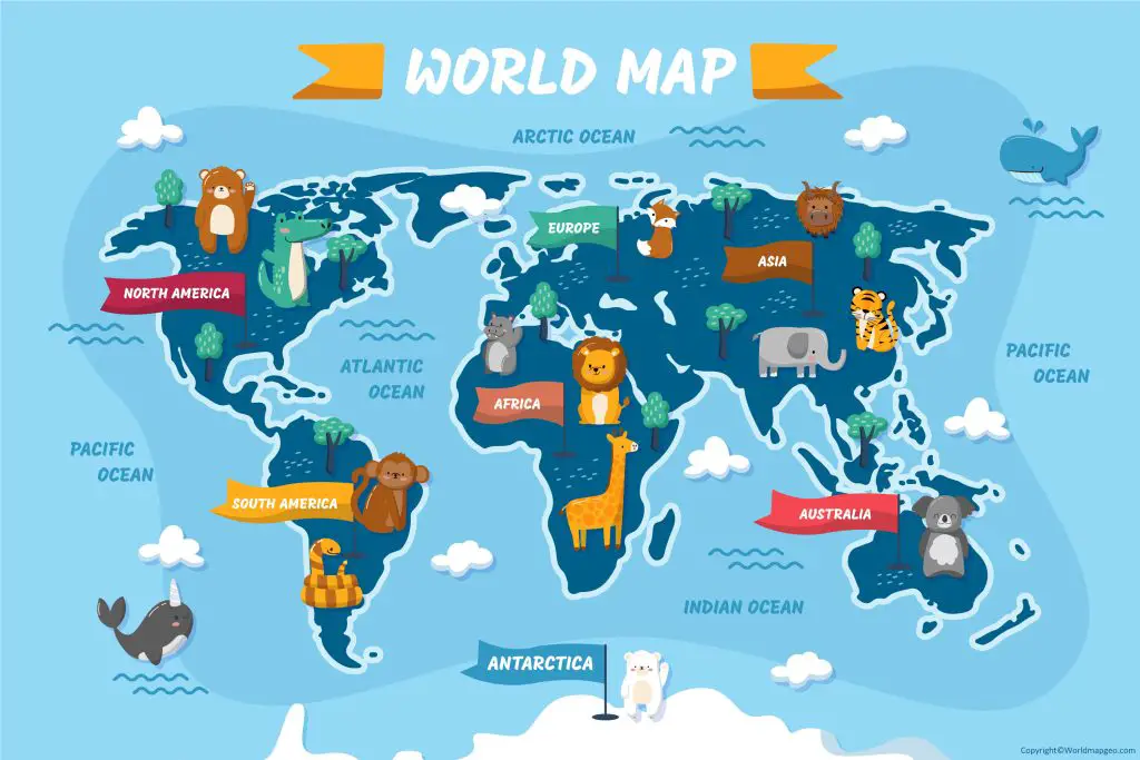 World Map for Posters for Kids room