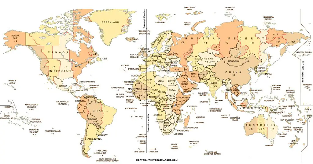 World Time Zone Map