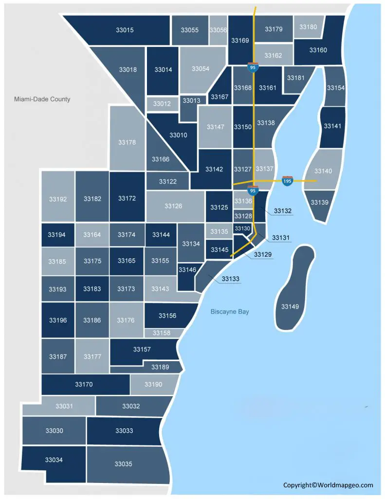 Zip Code Map of Miami
