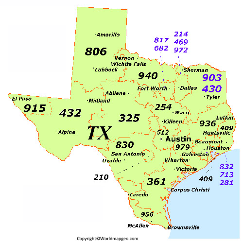 Zip Code Map of Texas