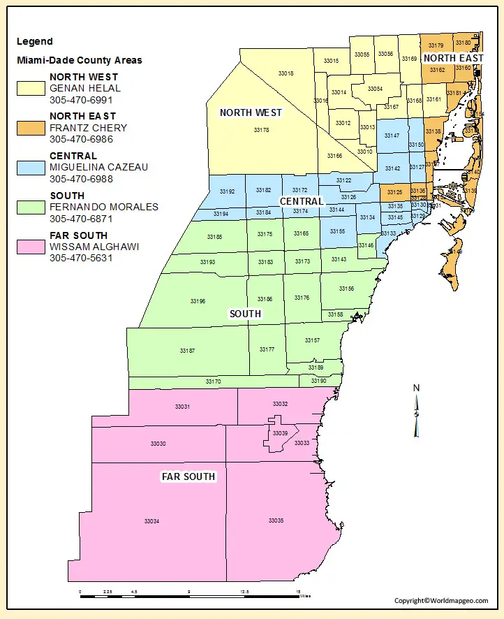 Miami Zip Code Map - Miami by Zip Code Map in Detail